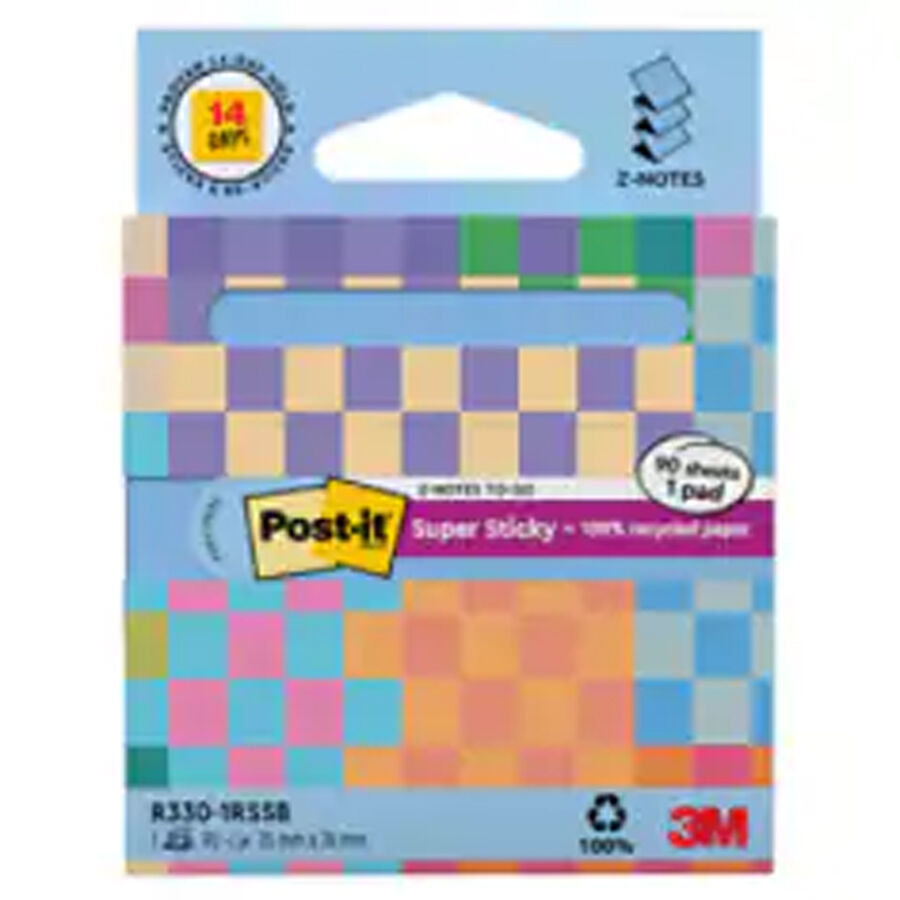 Bloc de Notas Adhesivas Post-it Reciclado 76 &times; 76 mm Azul Pastel