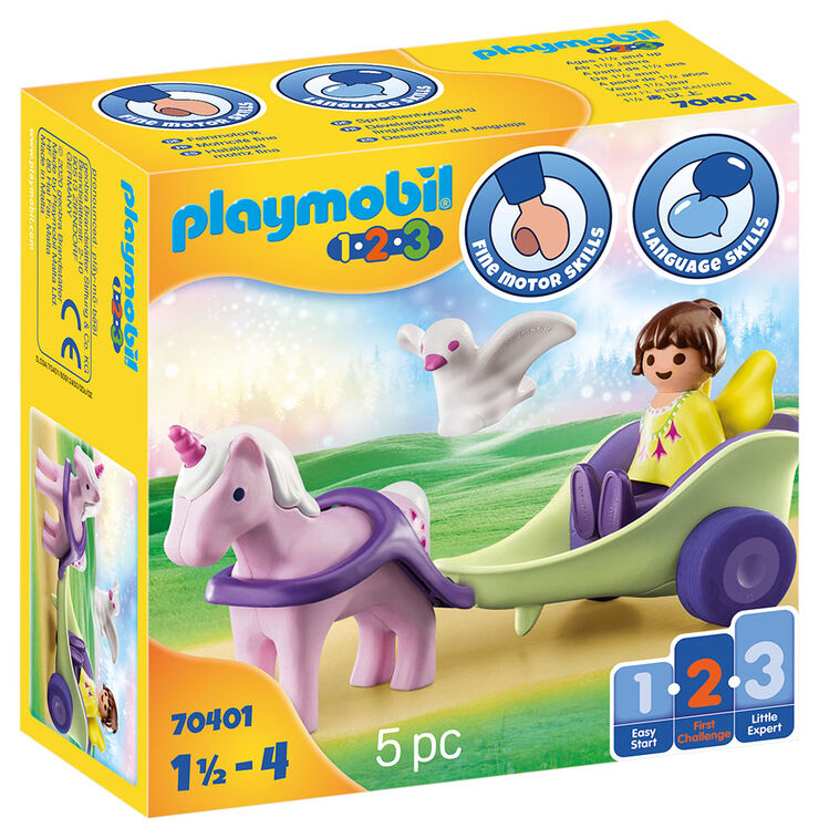 Playmobil 1.2.3 Carruatge Unicorn amb Fada (70401)