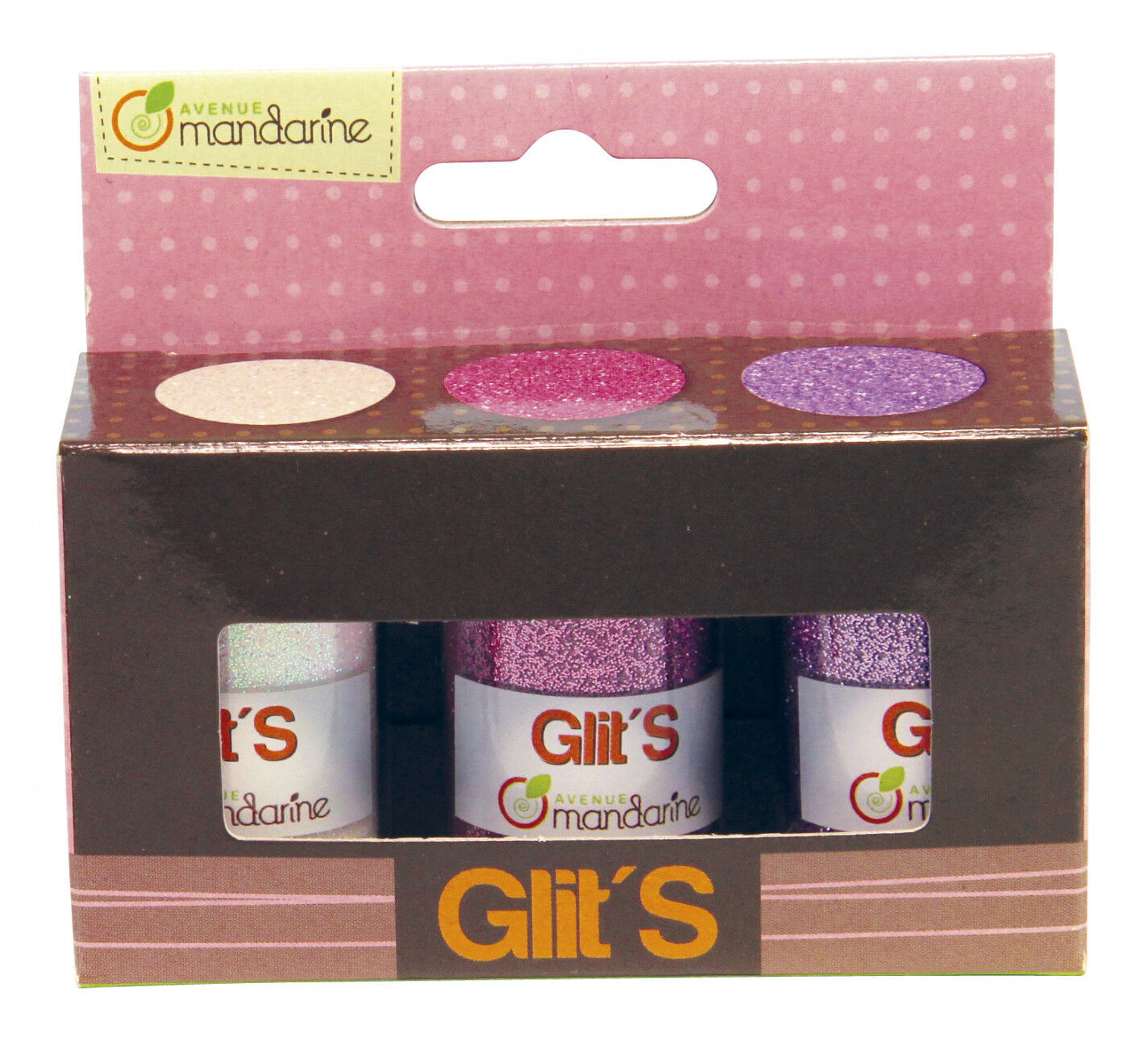 Purpurina Av Manadarine rosa/Blanca/lila 3 botes 14g