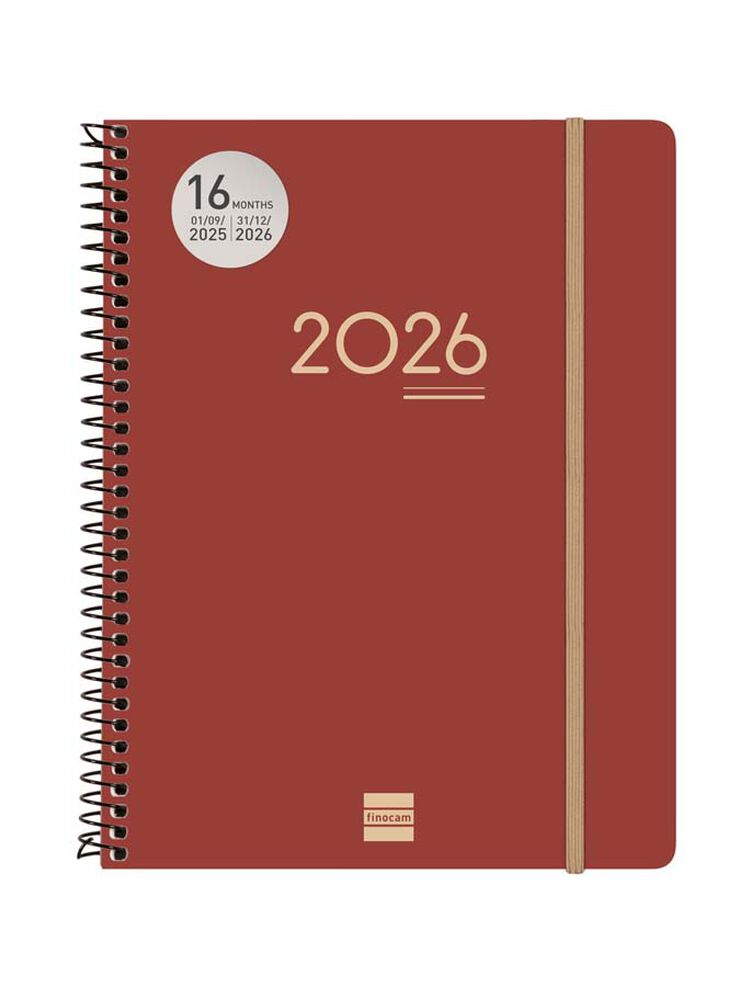 Agenda Finocam 16 mesos Ikon E10 setm/vista vertical mult 2025-26 burdeus