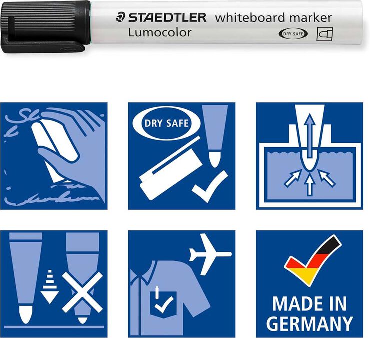 Retolador Pissarra blanca Staedtler Lumocolor 351 blau