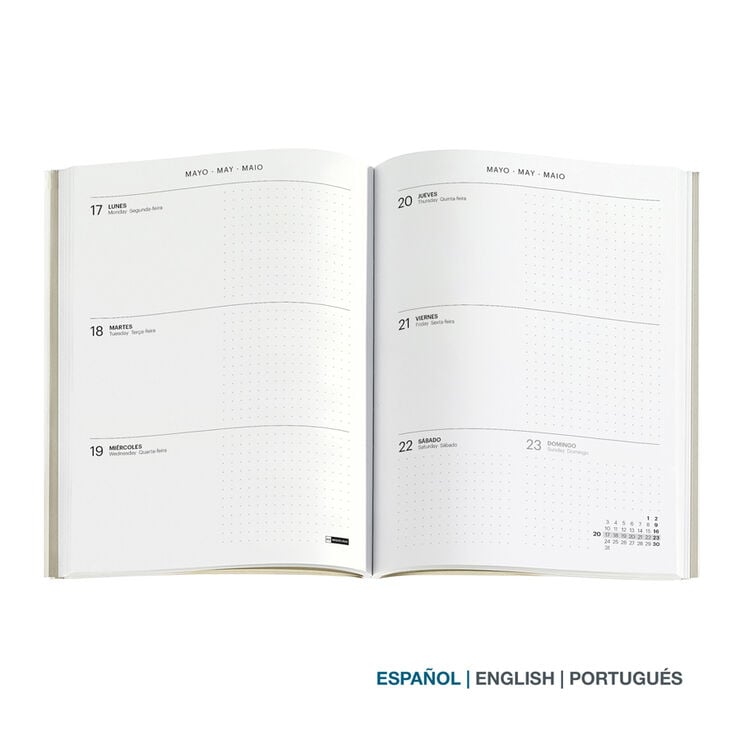 Agenda Miquelrius 145x195 Semana Vista Multiling&uuml;e 2027 Aquarel Bloom
