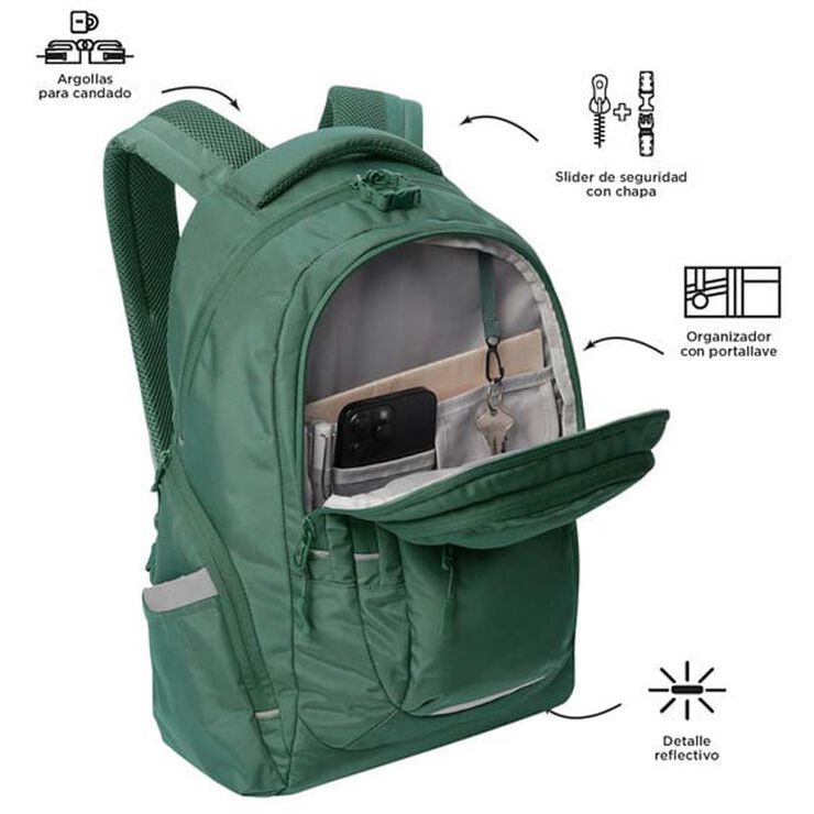 Mochila Totto PC Eufrates verde