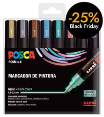 Rotuladores Posca PC-5M 1,8-2,5mm Metal 8 colores