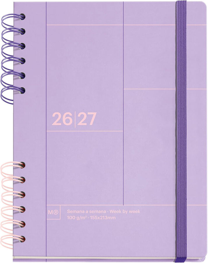 Agenda Escolar Plus W-O S/V Mult. 2026-2027 Malva