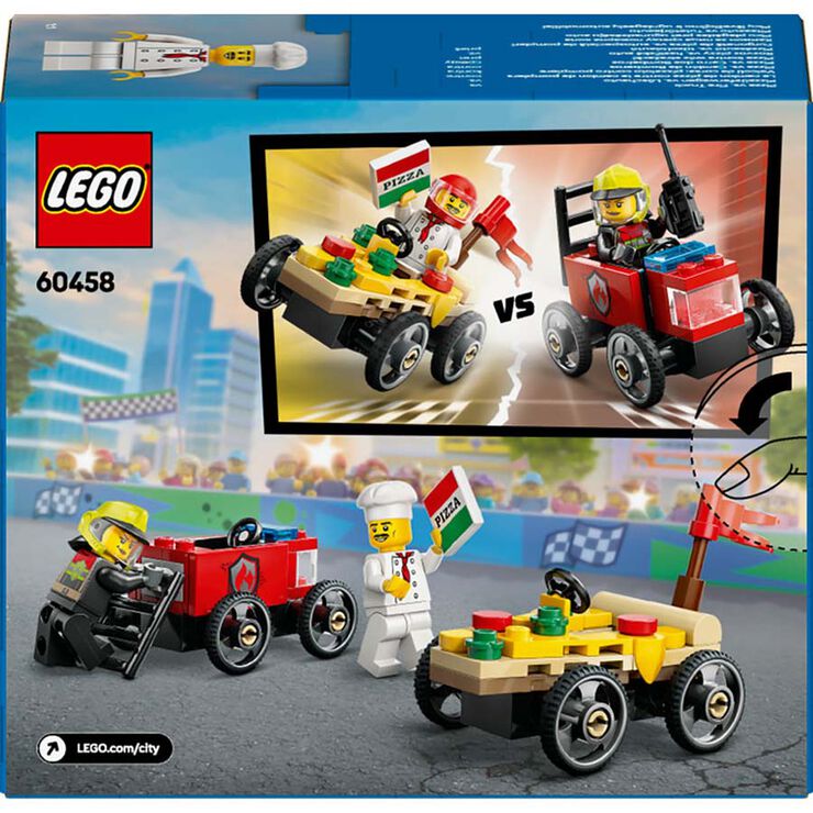 LEGO® LEGO City Pack de Coches de Carreras: Pizza vs. Camión de Bomberos 60458