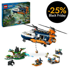 LEGO® City Exploradores de la Jungla: Helicóptero en Campamento Base 60437