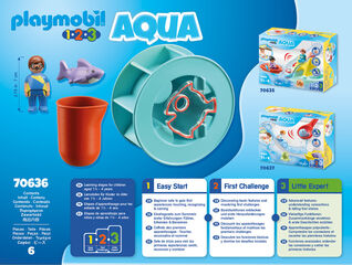 Playmobil 1.2.3 Rueda de Agua con Bebé Tiburón 70636