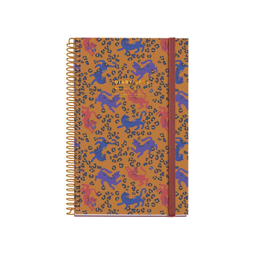 Agenda Espiral Miquelrius Activa 11x18 d&iacute;a/p&aacute;g catal&aacute;n 2026 Leopard