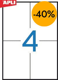 Etiquetas adhesivas A4 Apli 105x148mm 100 hojas