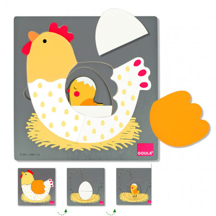 Gallina Puzle de Encaje de 3 niveles