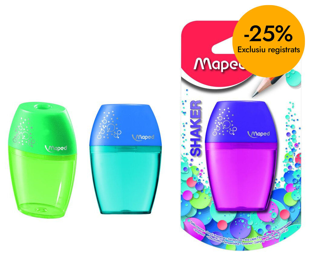 Sacapuntas simple Maped Shaker con dep&oacute;sito