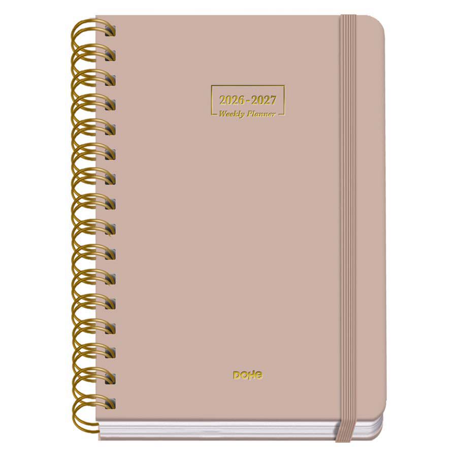 Agenda Escolar Dohe Espiral A5 sem/vista castellano 2026-2027 Beige Premium