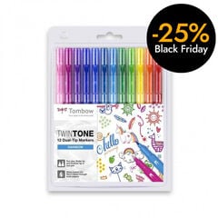 Rotuladores Tombow TwinTone Dual Arco Iris 12 colores