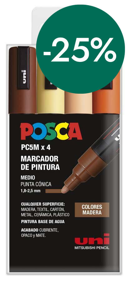 Estuche Rotuladores Posa PC-5M 1,8-2,5mm Madera 4 colores