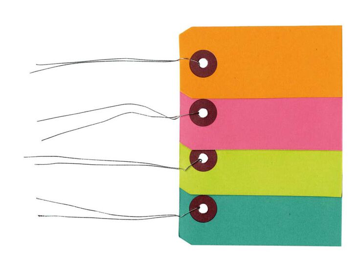 Etiquetas colores con Cordel Metal Artemio 40u