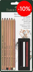 L&aacute;pices Pitt Monochrome + Carre Faber-Castell&nbsp;9u