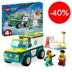 LEGO&reg; City Ambulancia de Emergencias y Chico con Snowboard 60403