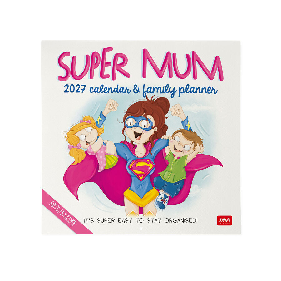 Calendario Legami 30x29 Pared Super Mum Multiling&uuml;e 2027