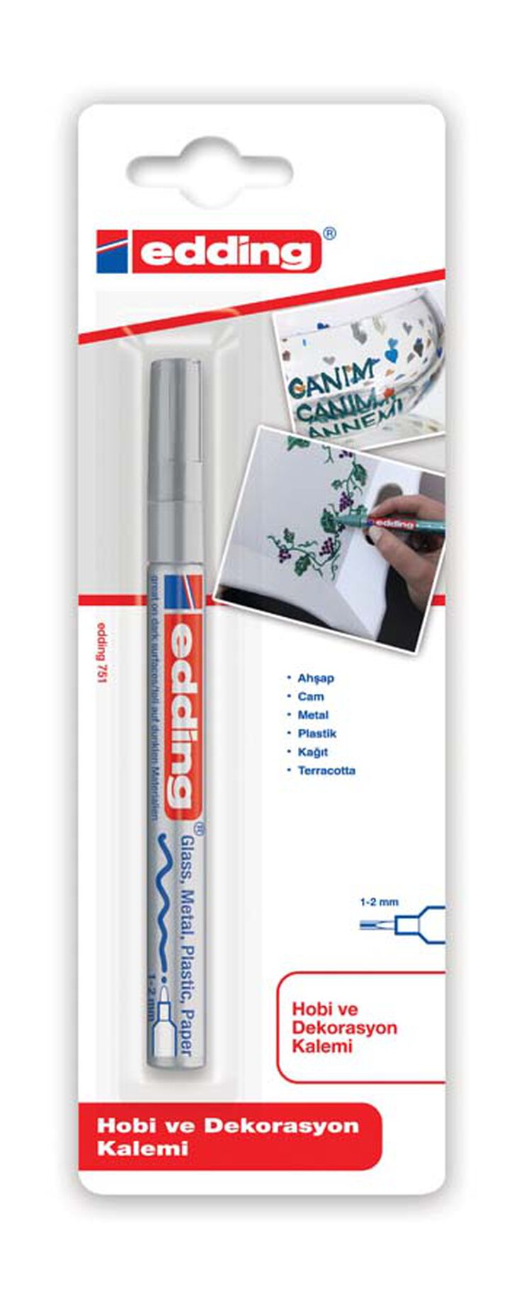 Rotulador permanentes Edding 751 plata