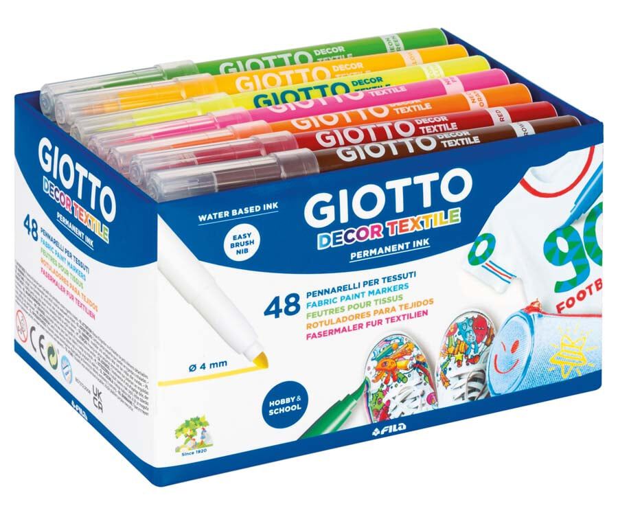 Rotuladores textiles Giotto Decor 48u Pack escuela