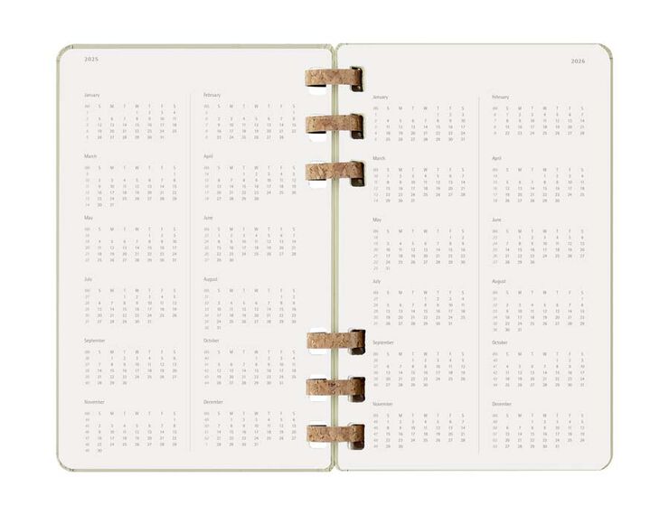Agenda escolar espiral moleske tapa dura sem/vista L 2025-26 kiwi