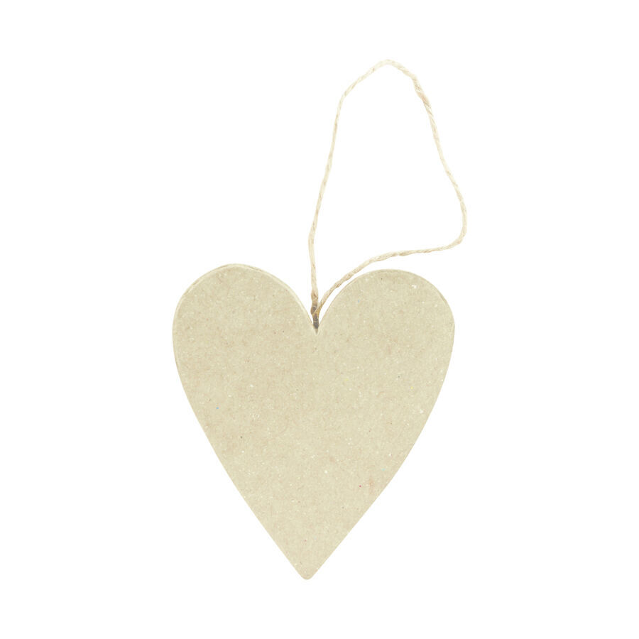 Coraz&oacute;n plano papel mach&eacute; cordel D&eacute;copatch