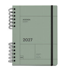 Agenda Miquelrius Plus Wire-O Dia P&agrave;gina Multiling&uuml;e 2027 Verd