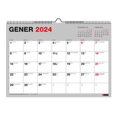 Calendari paret escriure A4 2024 cat Basic