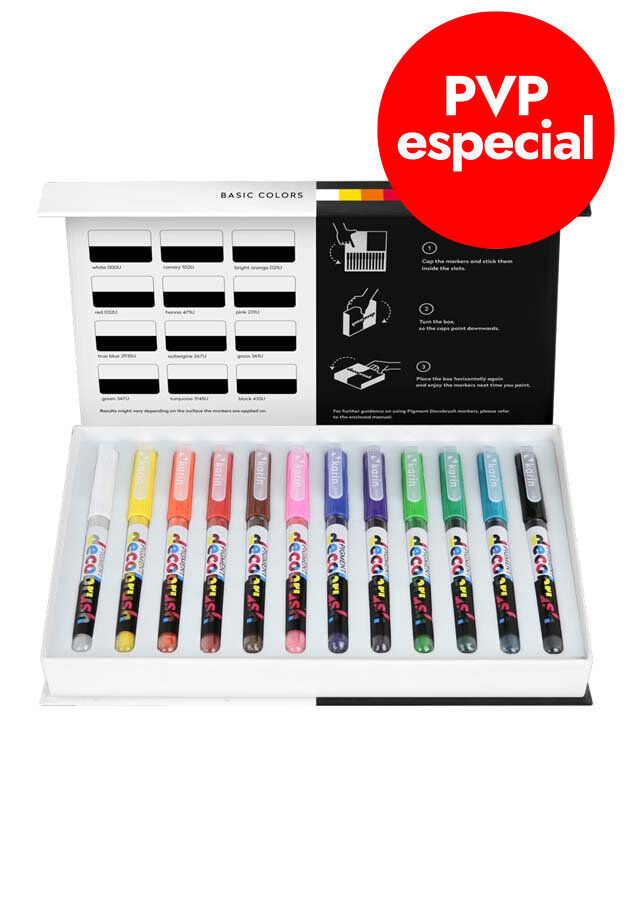 Retoladors Karin Brushmarker Pigment Decobrush basic 12colors