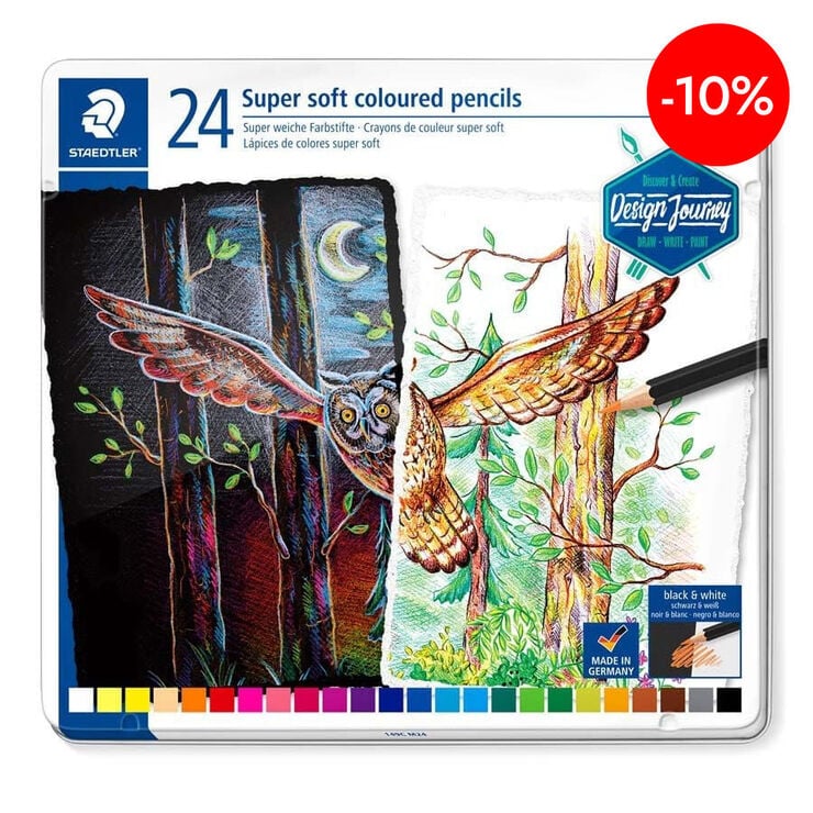 L&aacute;piz Staedtler Super Soft 24 colores