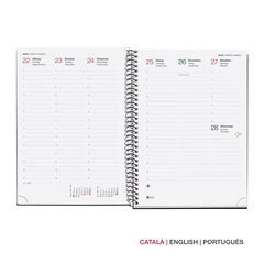Agenda Miquelrius Especial Plus Setmana Vista Catal&agrave; City 2027 Negre