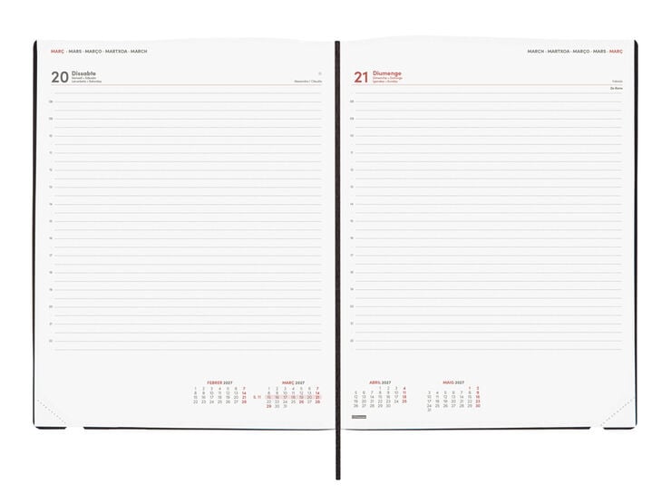Agenda Finocam Mara D&iacute;a P&aacute;gina 2027 Catal&aacute;n Negro