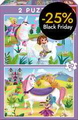 Puzle 2x20 piezas Unicornios y hadas