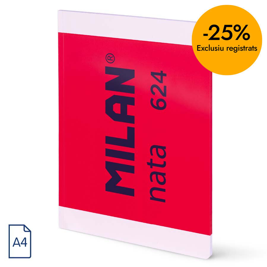 Libreta A4 48 hojas liso Milan Nata 624 rosa