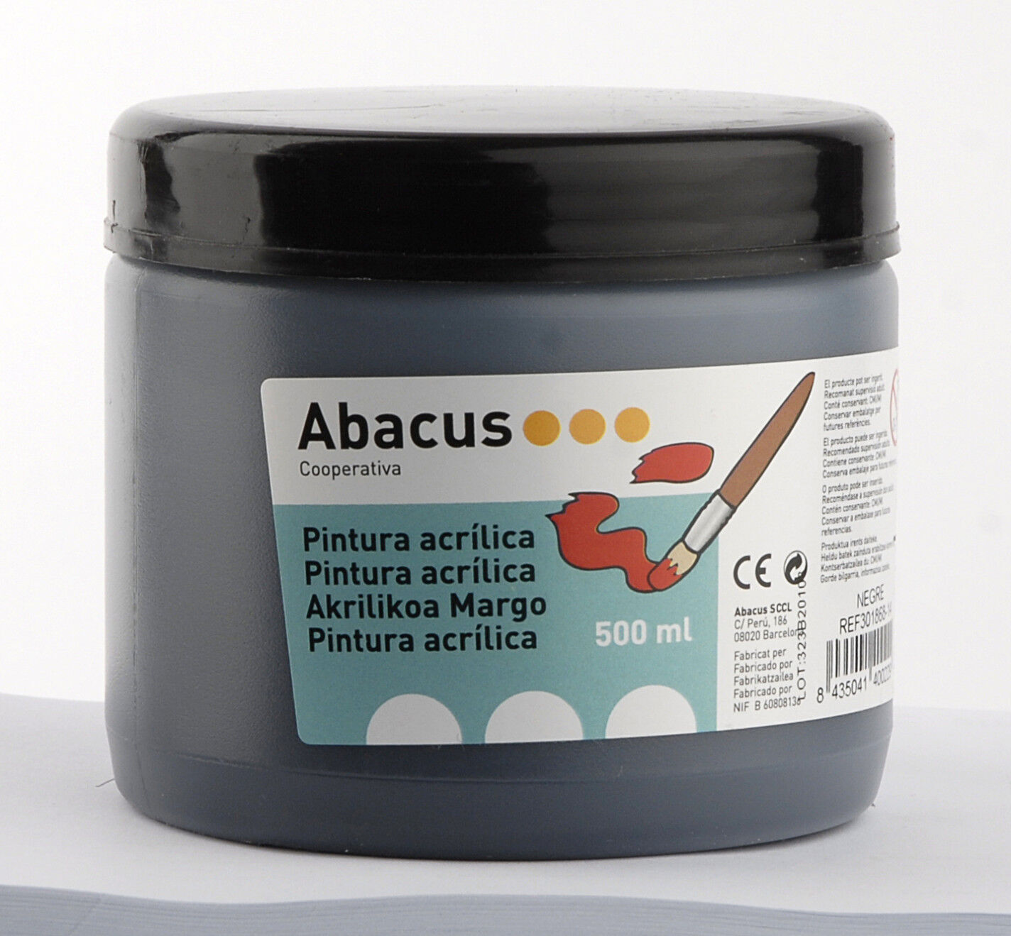 Pintura acr&iacute;lica Abacus 500ml negro