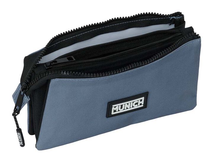Estuche triple Munich gris