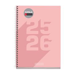 Agenda escolar Miquelrius Plus setm/vista cat 2025-26 Basic rosa