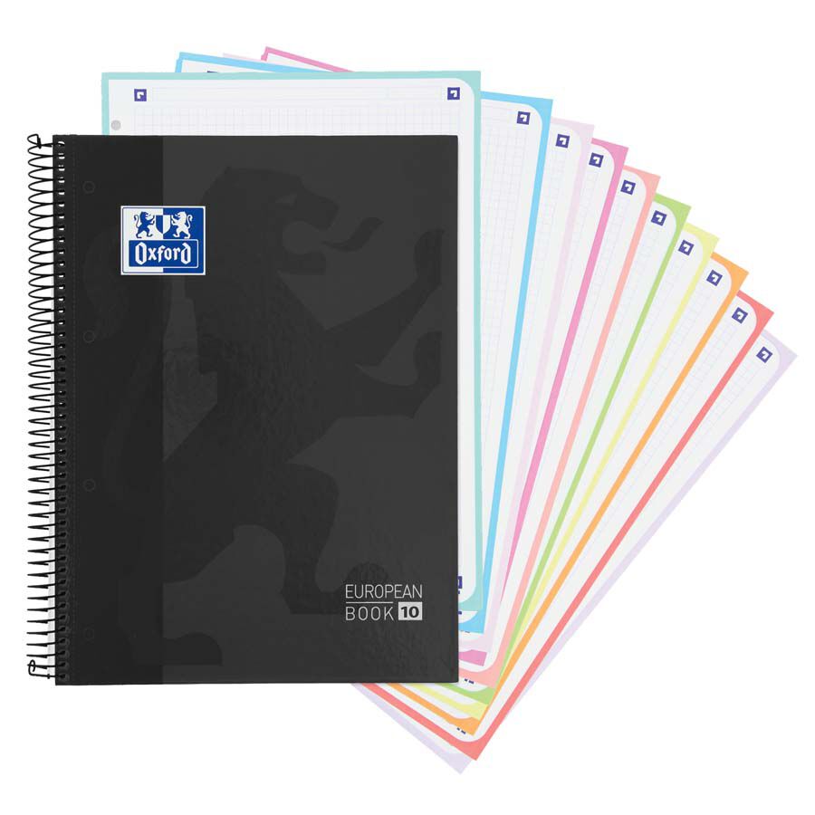 Notebook 10 Oxford A4 150 Fulls 5x5 negre