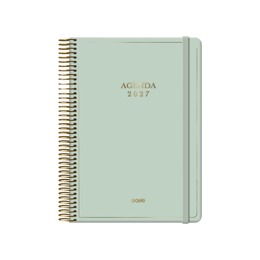 Agenda Dohe Velvet 14x20 D&iacute;a P&aacute;gina Catal&aacute;n 2027 Verde