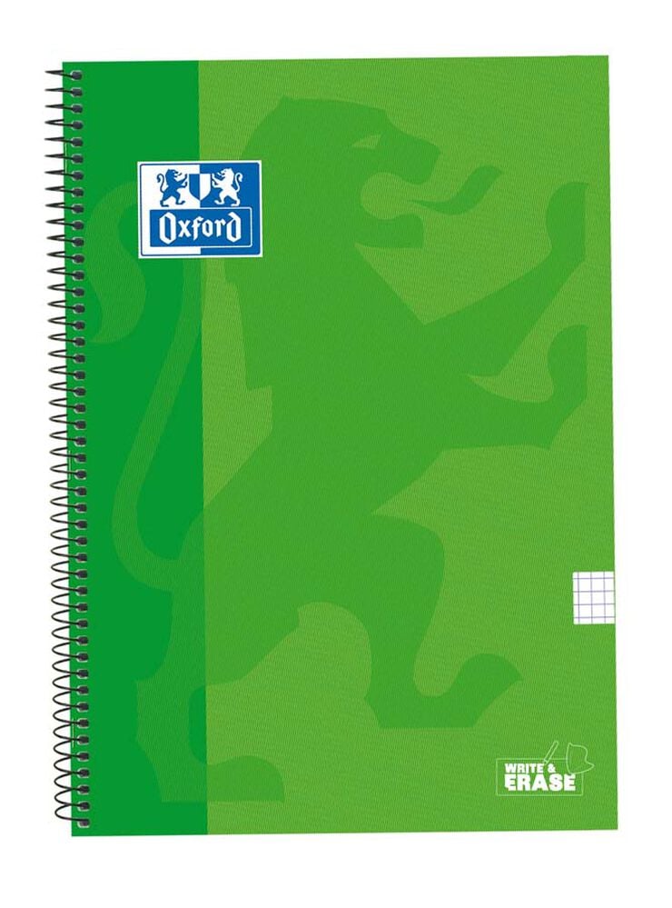Libreta espiral Folio 80 hojas 4x4 margen Oxford Classic verde