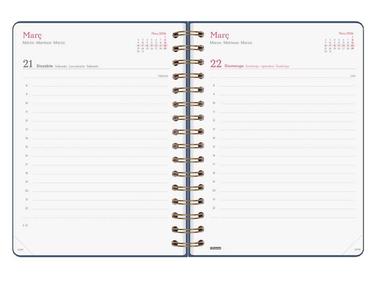 Agenda Finocam Alma E10 1dia/p&agrave;g cat 2026 blau