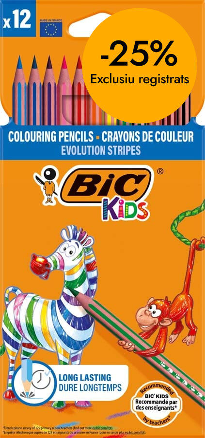 Llapis de colors Bic Kids Evolution Stripes 12 colors