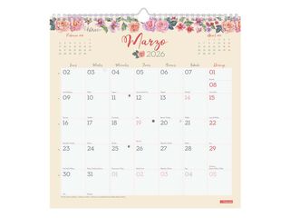 Calendario pared Finocam Design Escribir 30x30 2026 castellano
