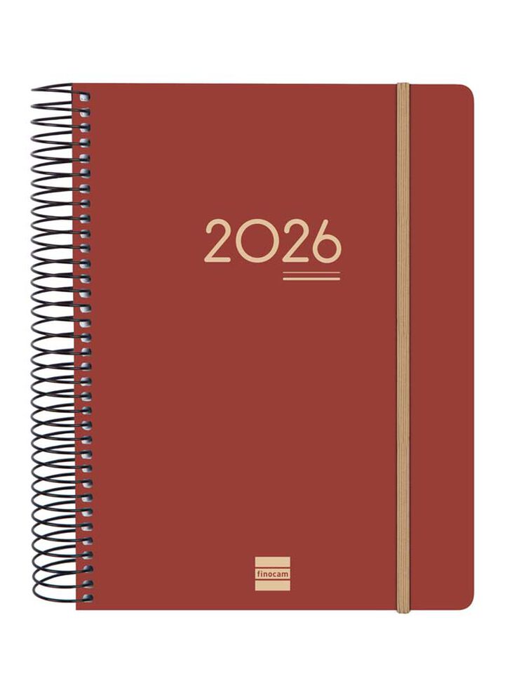 Agenda Finocam 16 meses Ikon E10 día/pág mult 2025-26 burdeus