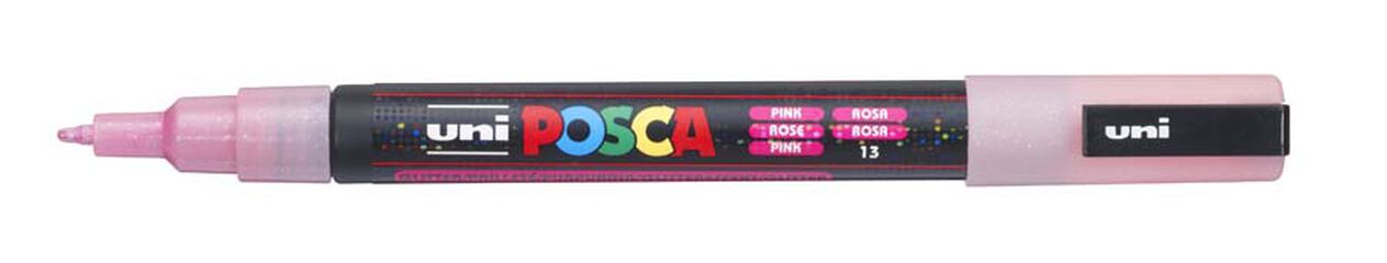 Rotulador Posca PC-3M 0,9-1,3mm rosa glitter