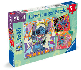 Puzle 3 X 49 piezas Disney Stitch