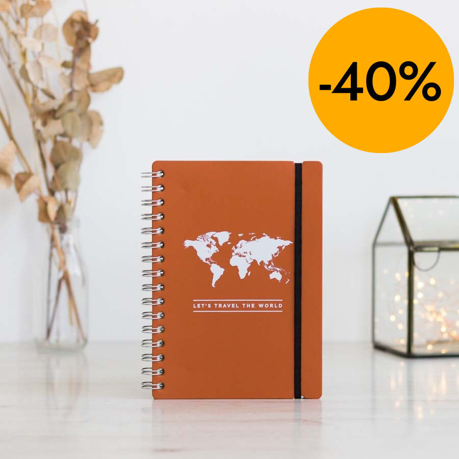 Libreta A5 raya Miss Wood Vacavaliente marr&oacute;n