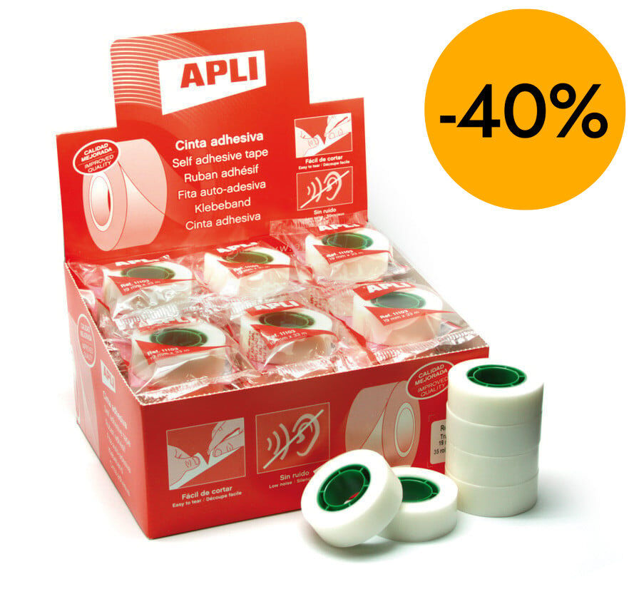 Cinta adhesiva invisible Apli 19mmx33m