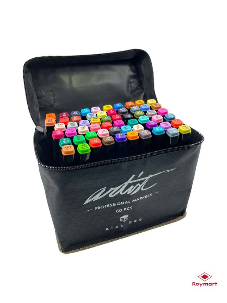 Estuche 60 Rotuladores alcohol Roymart Artist